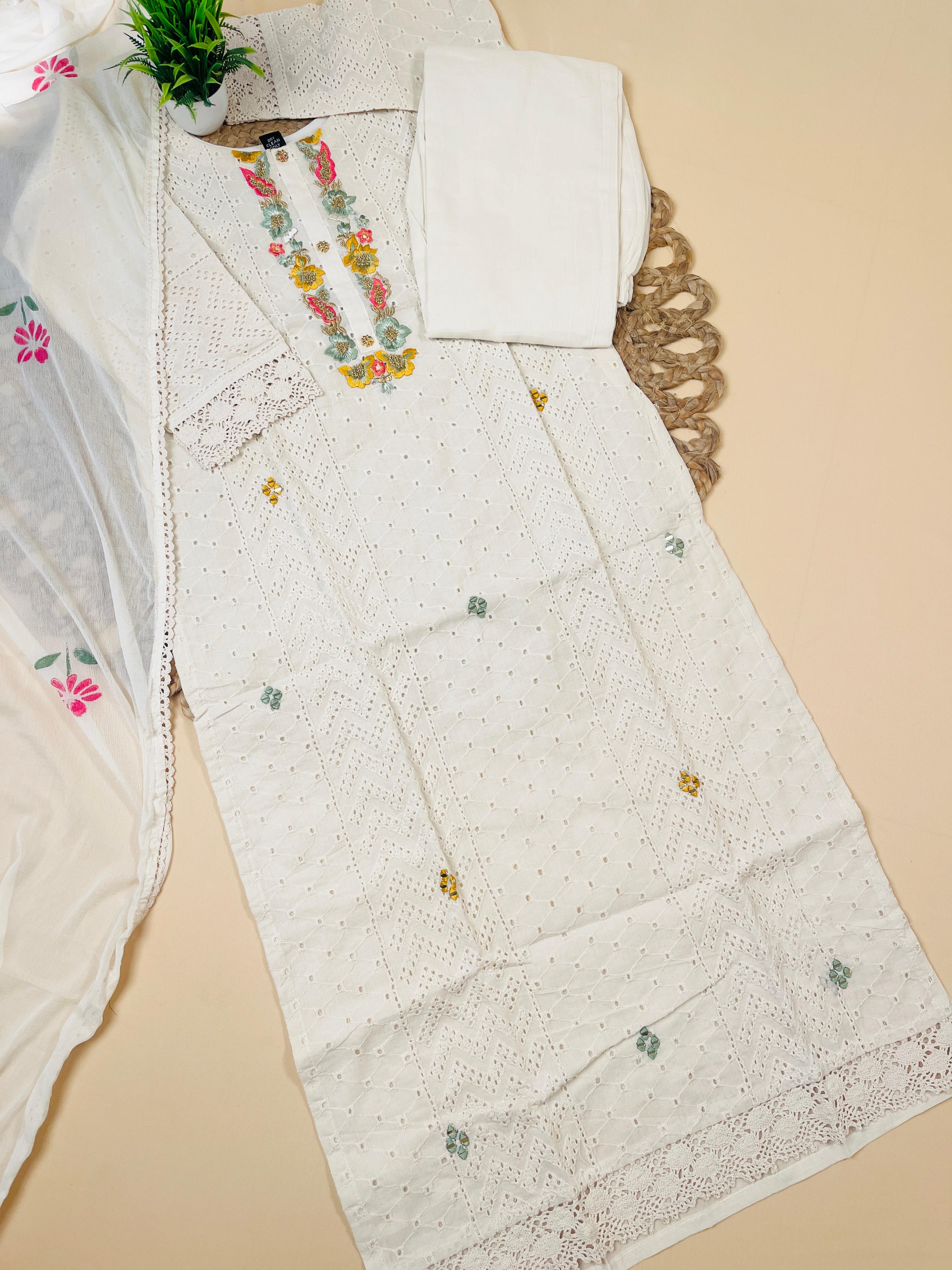 Hakoba Salwar Suit With Floral Works - Elegant Wedding & Traditional Wear