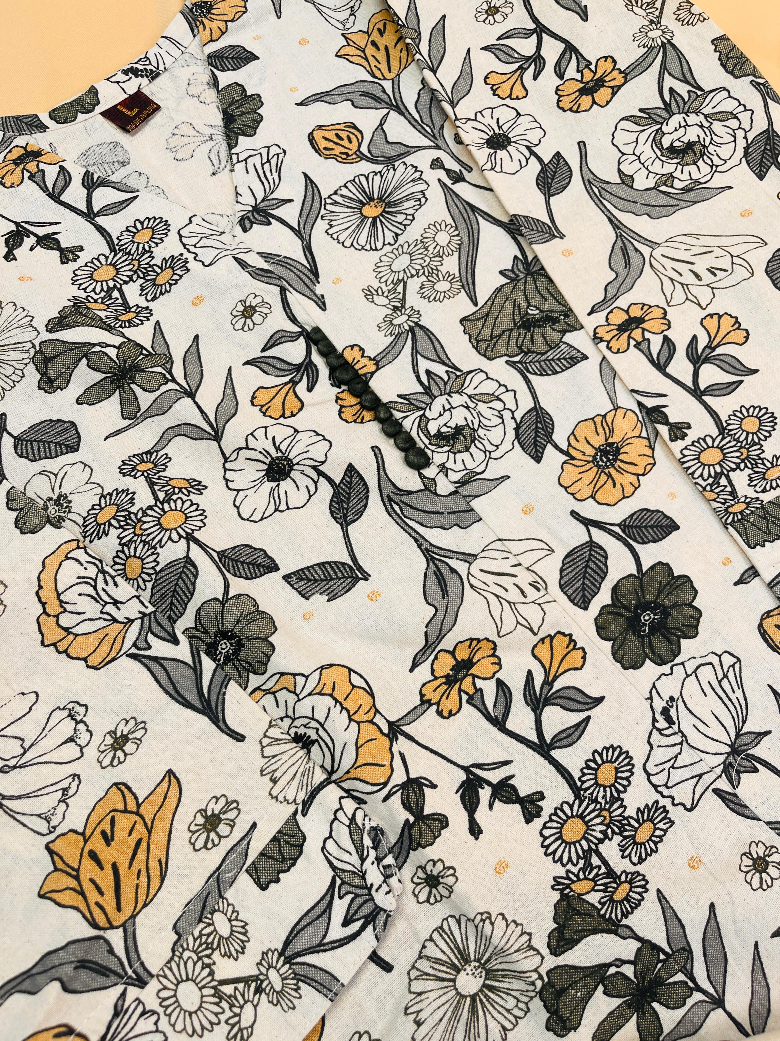 Khadi cotton full floral print Co-ord set