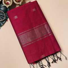 SU 571 - Maroon Golden Black Tasal Saree