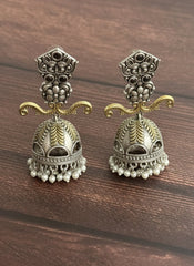 Royal Statement Dual-Tone Antique Jhumka ( SJ 97 )