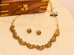 Dark Antique Lotus Necklace Set (SJ 206)