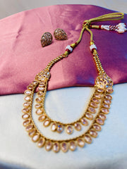 Double Layered Kundan Stone Necklace Set