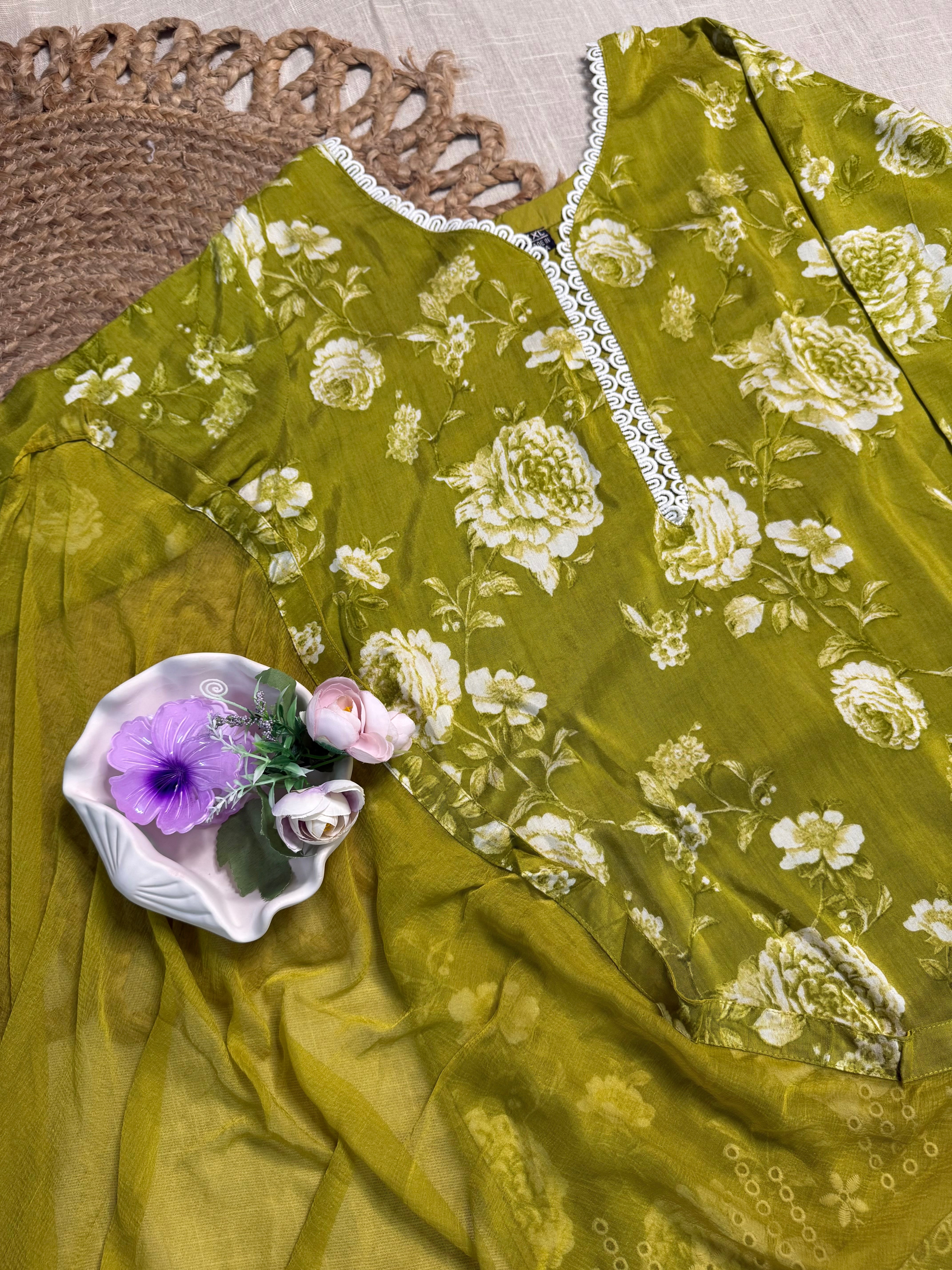 Green Silk salwar suit - SU 127