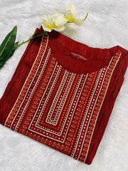 Brick Red Kurtha Top - Casual Kurtha