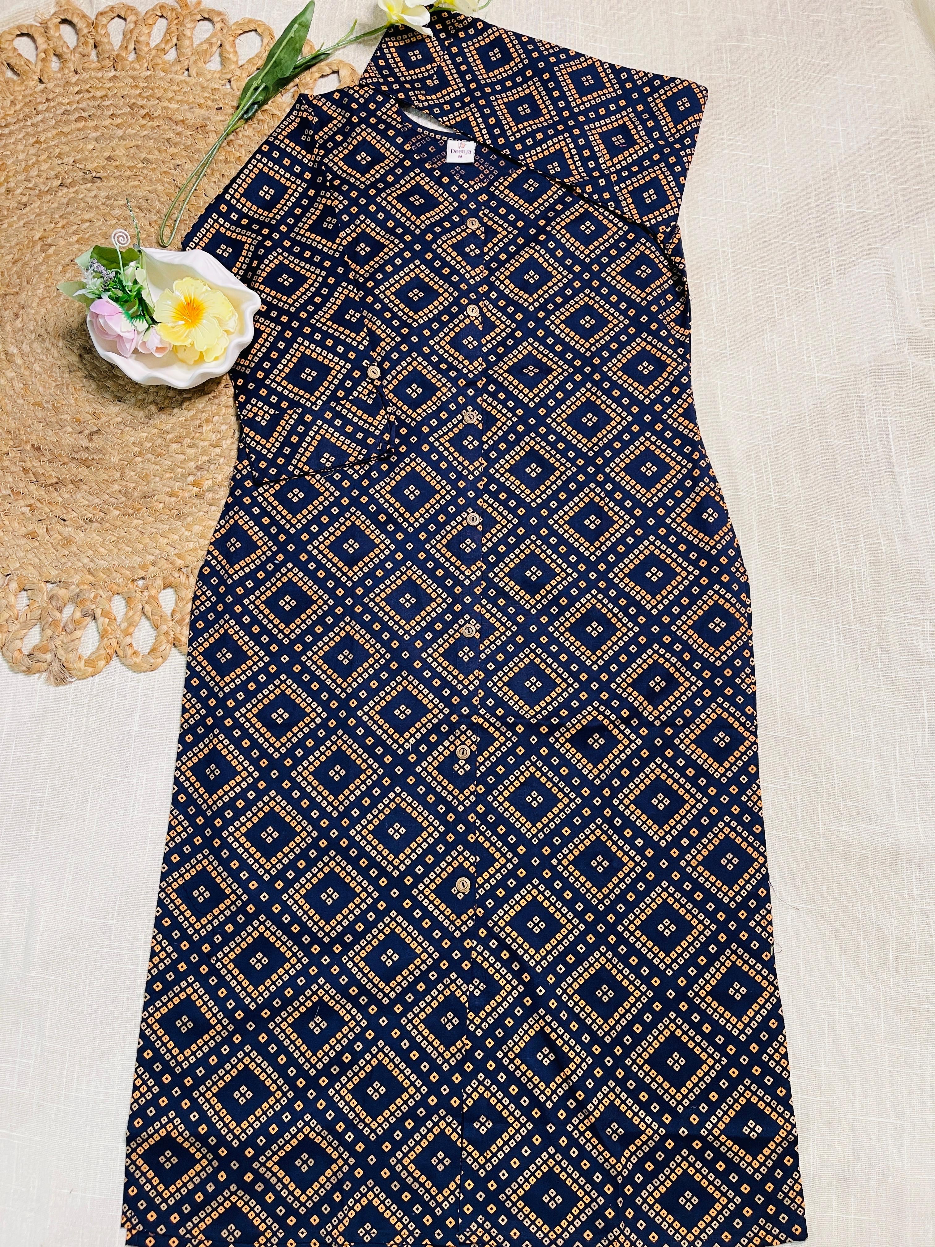 Dark Blue Kurtha Top