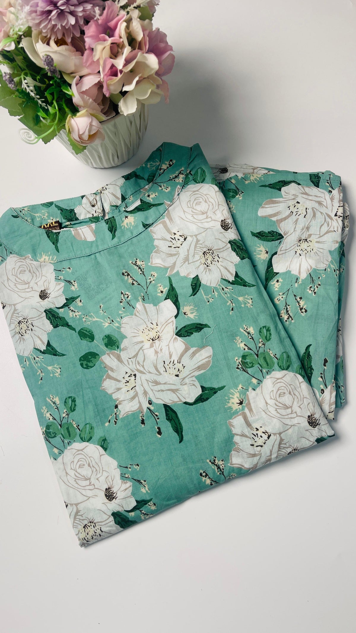 Mint Green Floral Cord Set