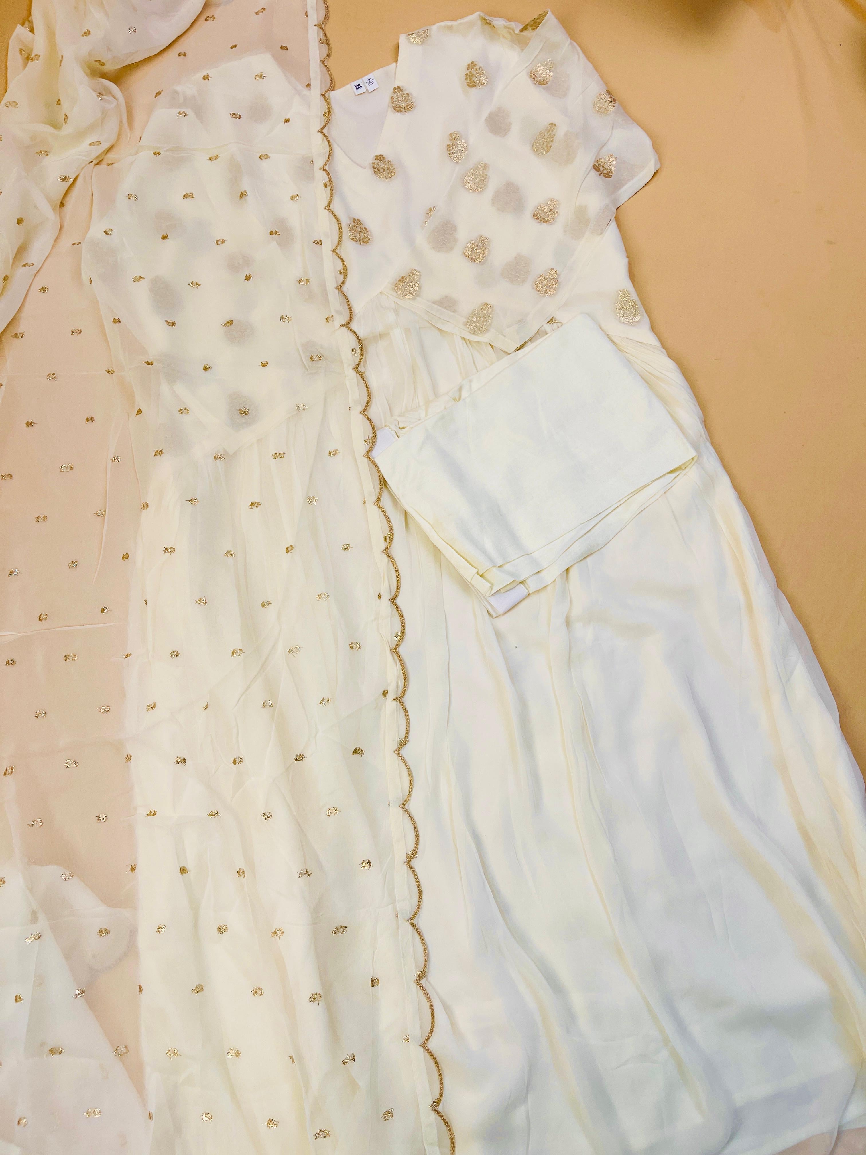 Off white Alia Cut Salwar Suit - SU 85