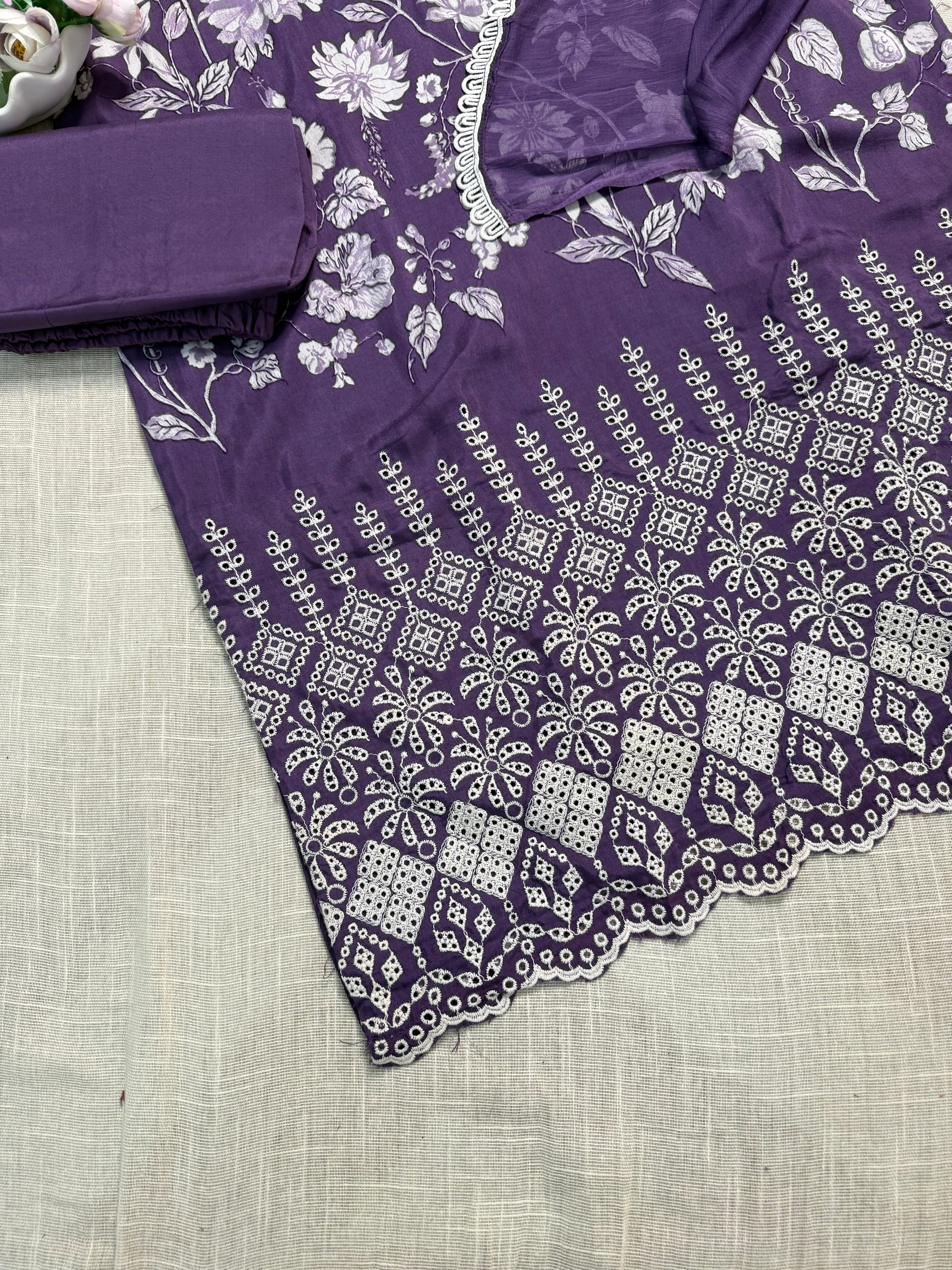 Violet Silk Salwar Suit - SU 127