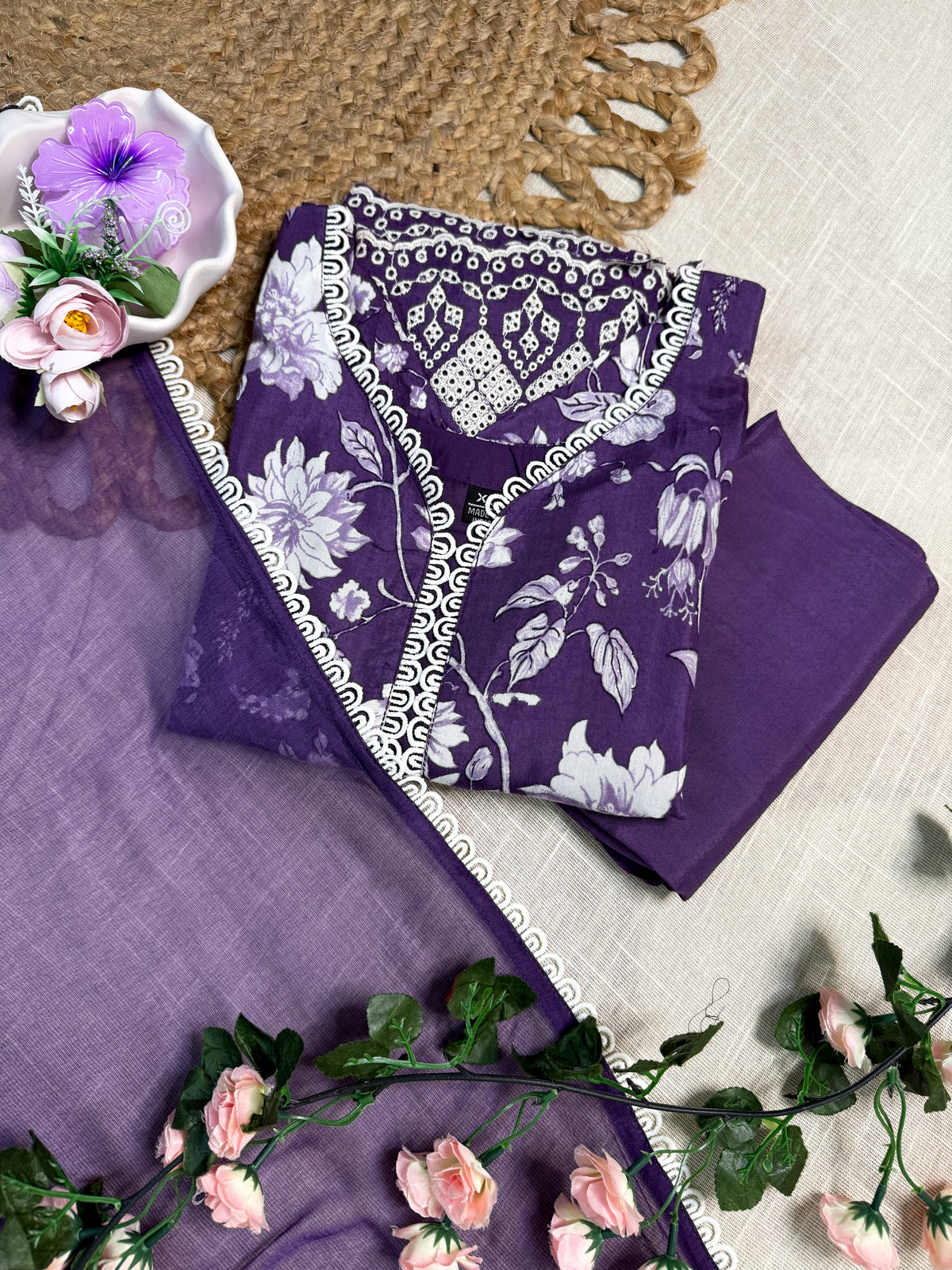 Violet Silk Salwar Suit - SU 127