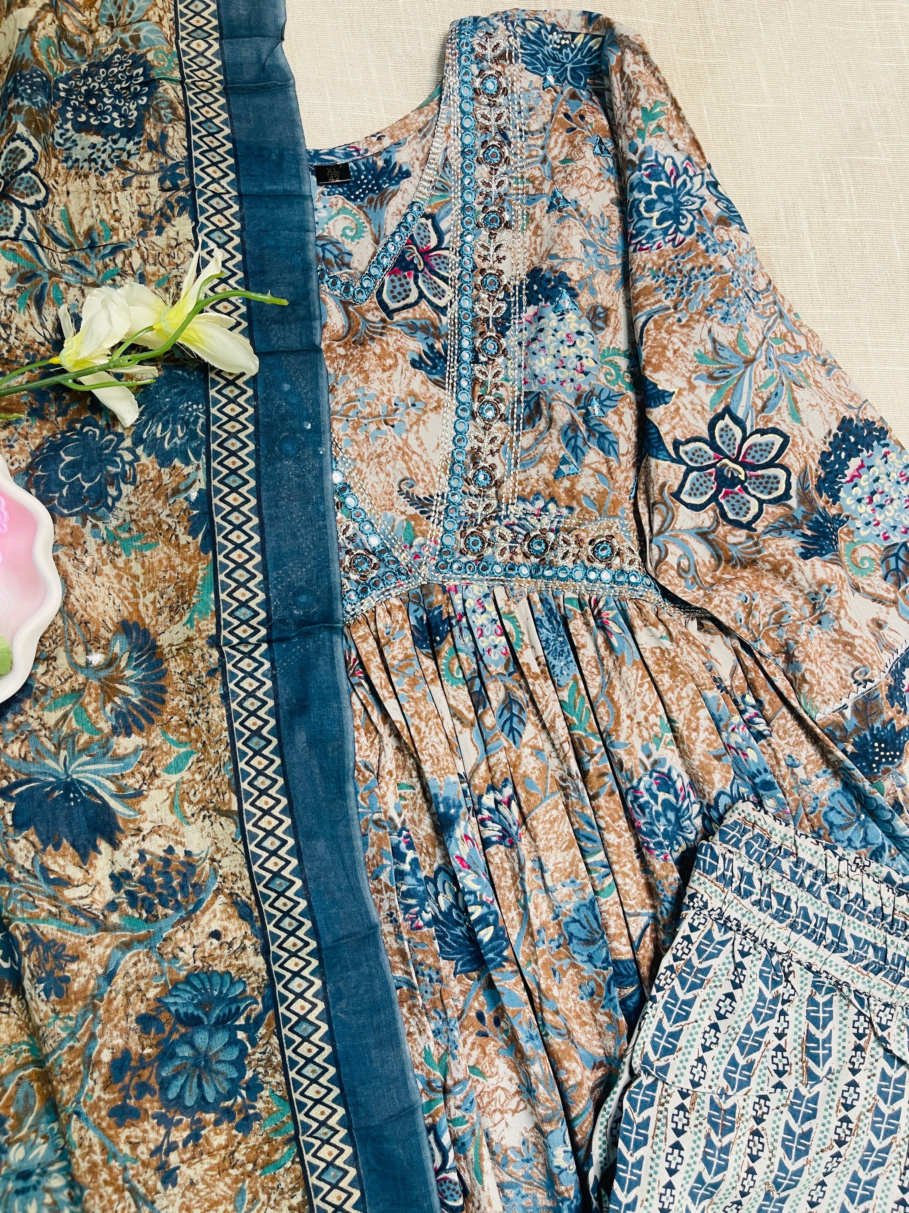 Blue Alia Cut Salwar Suit - SU 128