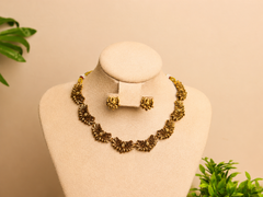 Dark Antique Lotus Necklace Set (SJ 206)