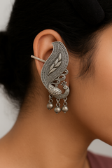Grand Oxidized Peacock Bugadi Ear Cuff (SJ 98 )
