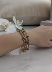 Twisted Wire Emerald Gemstone Bracelet ( SJ 92 )