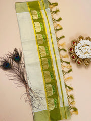 Pista Green Lotus Saree - Elegant Saree
