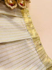 Ready to Wear Tissue Stripes Golden Saree SU 567