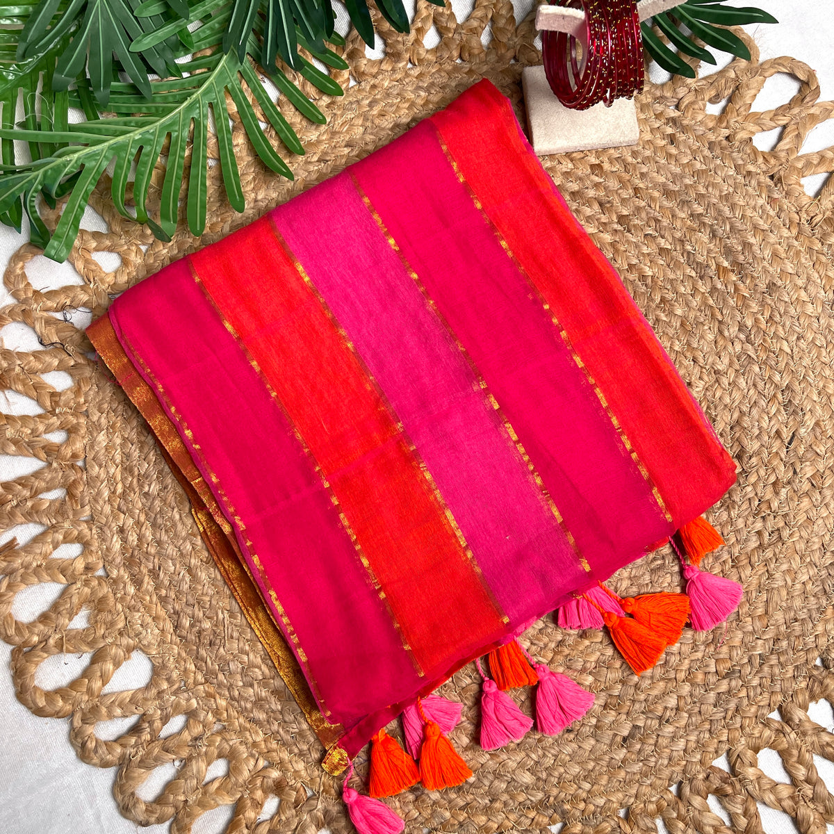 ANIKA🧡❤️DUAL SHADE SOFT MUL COTTON SAREE (SU 869)