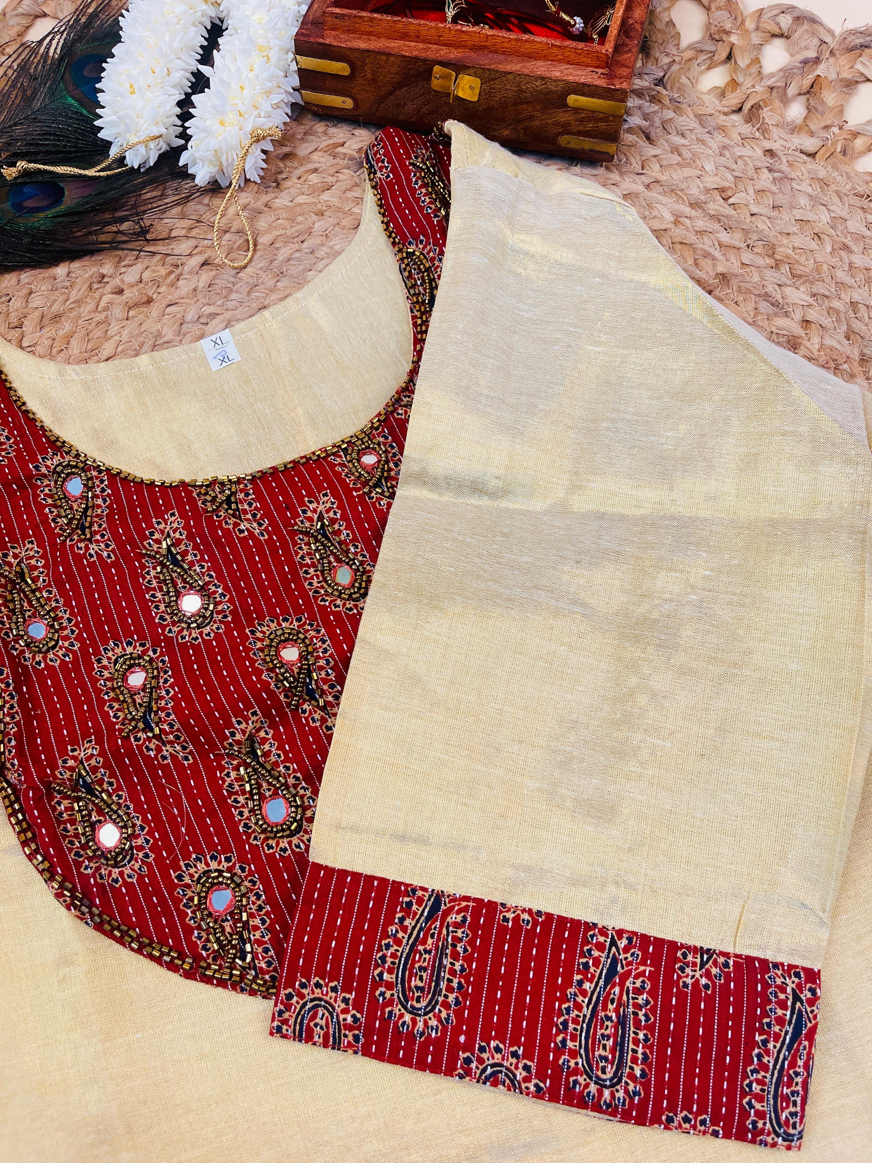 Ajrak Skirt & Top - Festive Wear