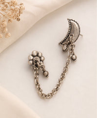 Chandrika Oxidised Moon Chain Ear Cuff ( SJ 126)