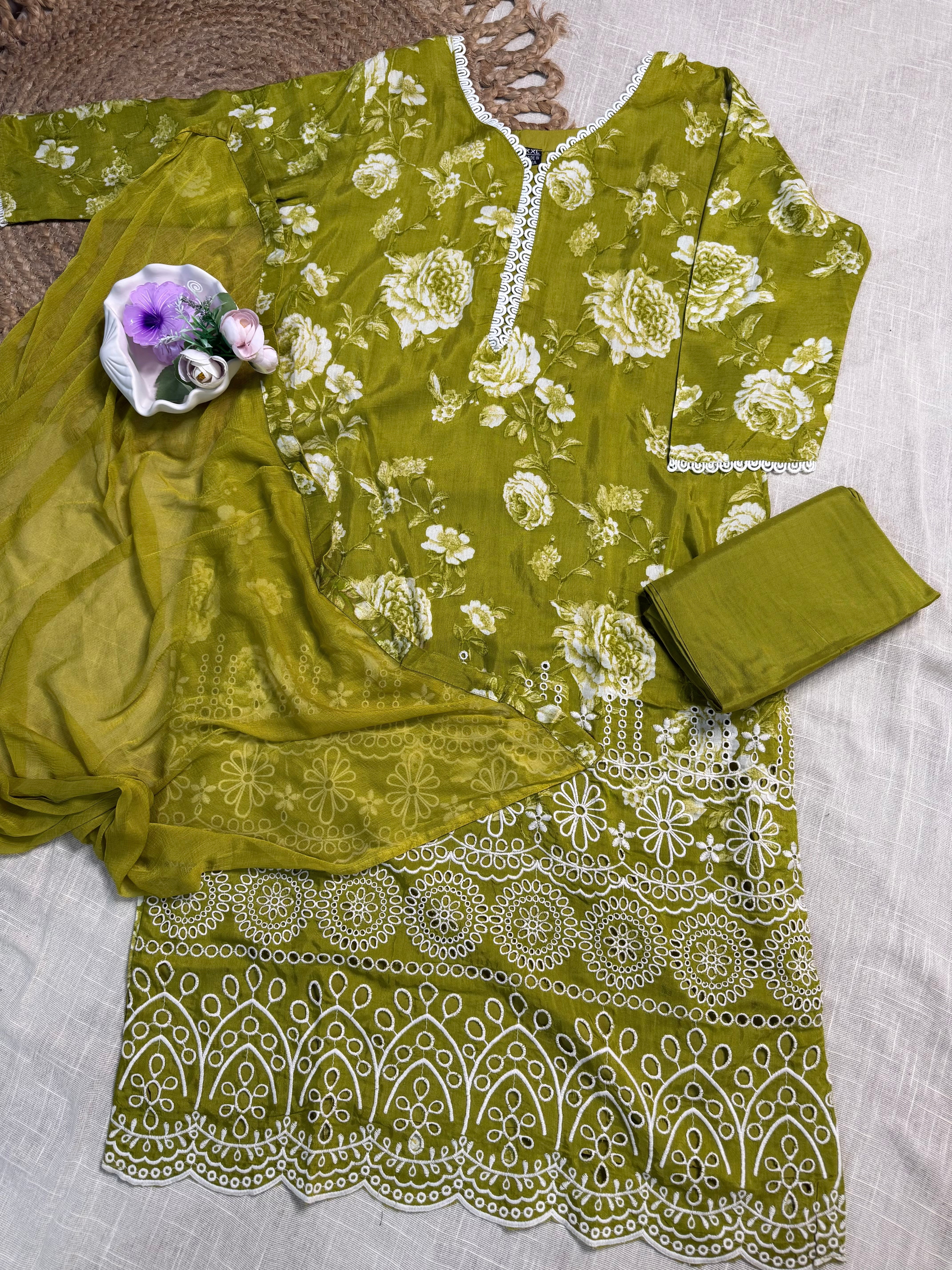 Green Silk salwar suit - SU 127