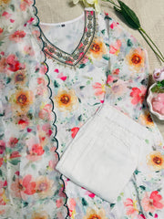 White Floral Salwar Suit - SU 71