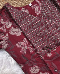 Maroon Angrakha Kurtha Set - SU 309