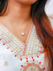 Off white salwar set with jewel neck