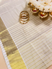Ready to Wear Tissue Stripes Golden Saree SU 567
