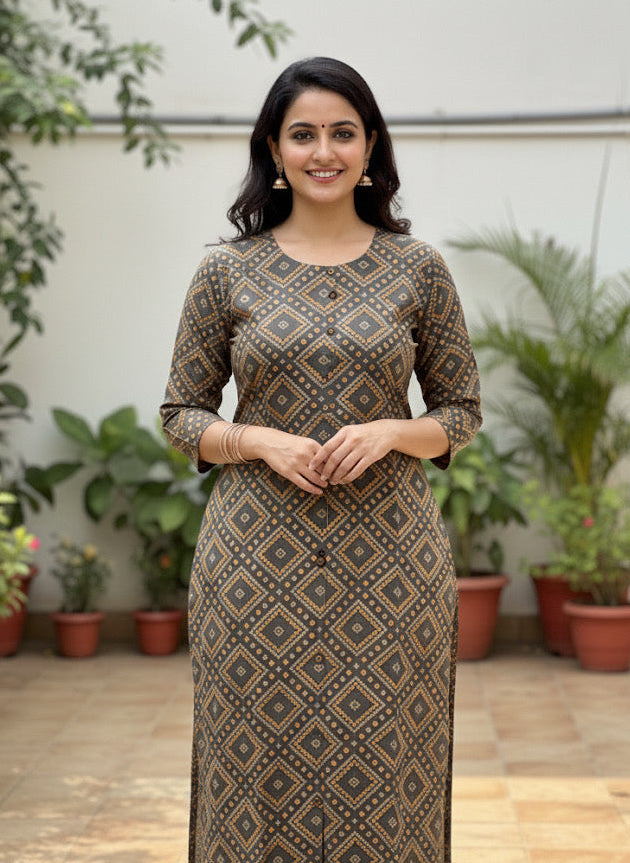 Olive Green Kurtha Top (SU 150)