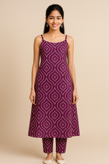 MAGENTA IKAT  CO ORD SET (SU 409)