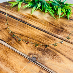 Multi Colour Gemstone💎Anti Tarnished Necklace ✨(SJ 156)
