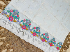 Off white Hakoba Salwar Suit With floral Work - Elegant Salwar