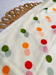 ISHA 🧡❤️ OFF WHITE WITH POLKA DOT MUL COTTON SAREE (SU 859)