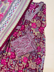Magenta Salwar Suit with Floral work - SU 89