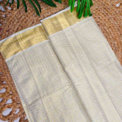 GOLDEN CHECK✨READY TO WEAR TISSUE SAREE (SU 798)