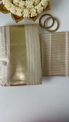 Ready to Wear Stripes Muted Gold Saree – Elegant Festive & Wedding Wear