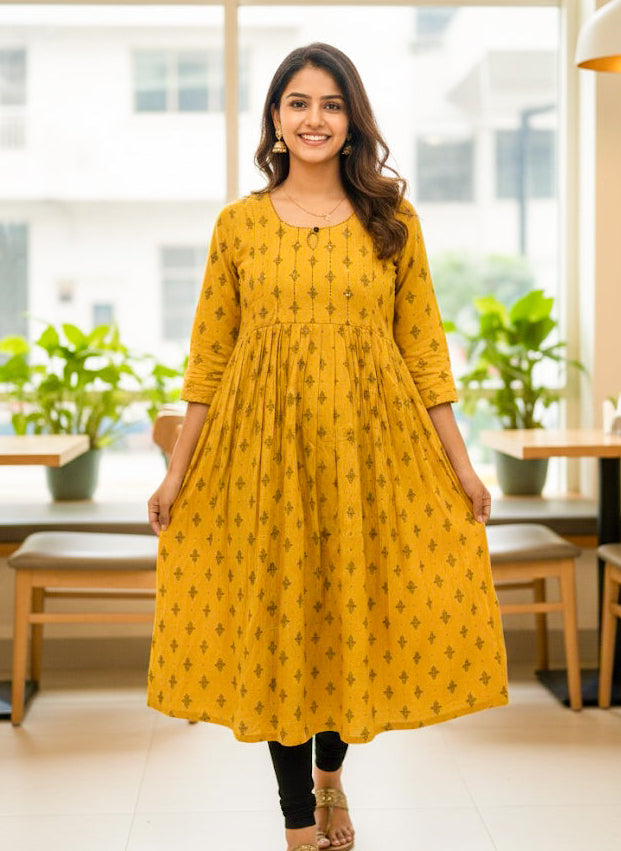 Mustard Meadows Feeding Kurti Top ( SU 273 )