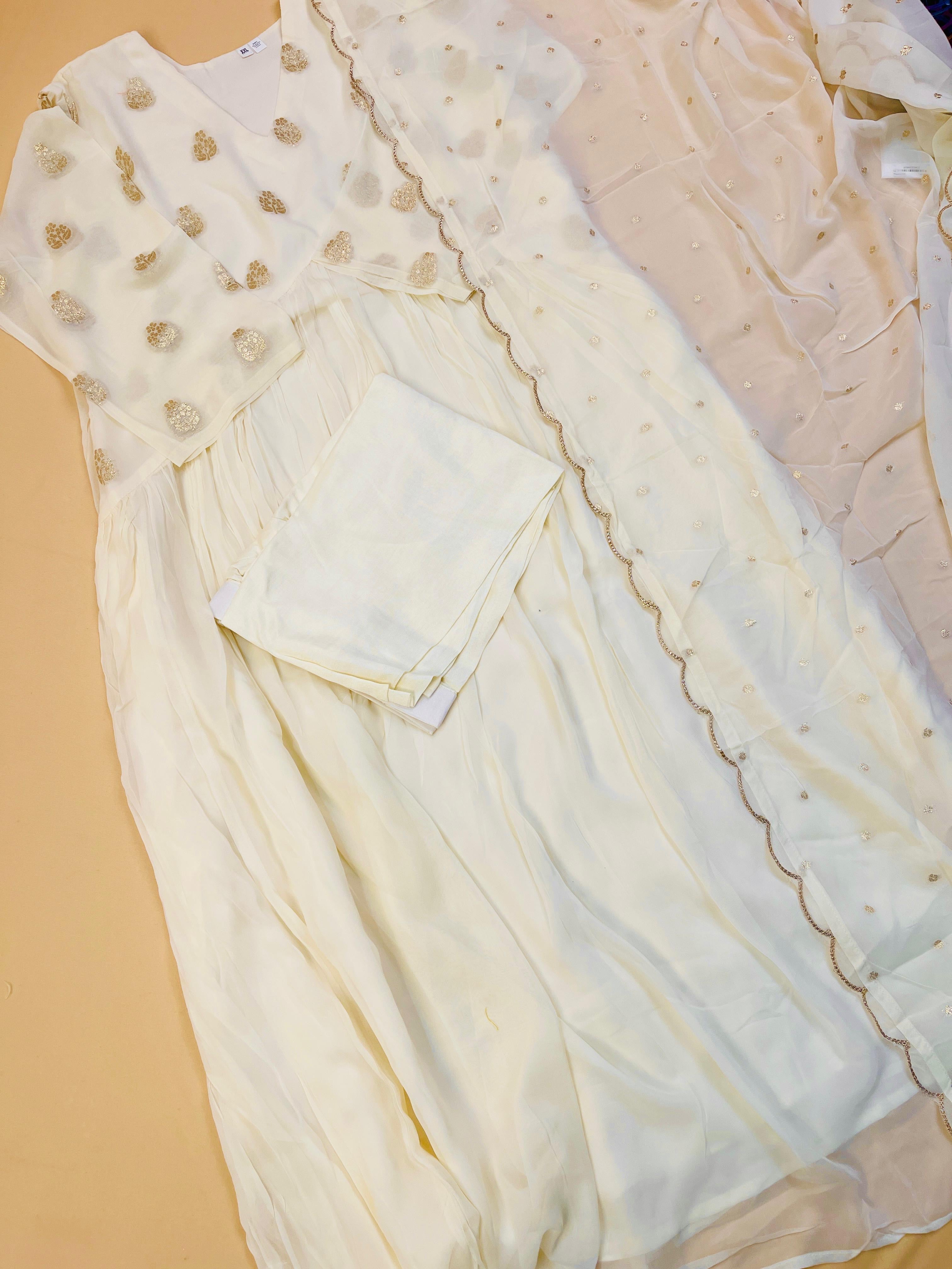 Off white Alia Cut Salwar Suit - SU 85