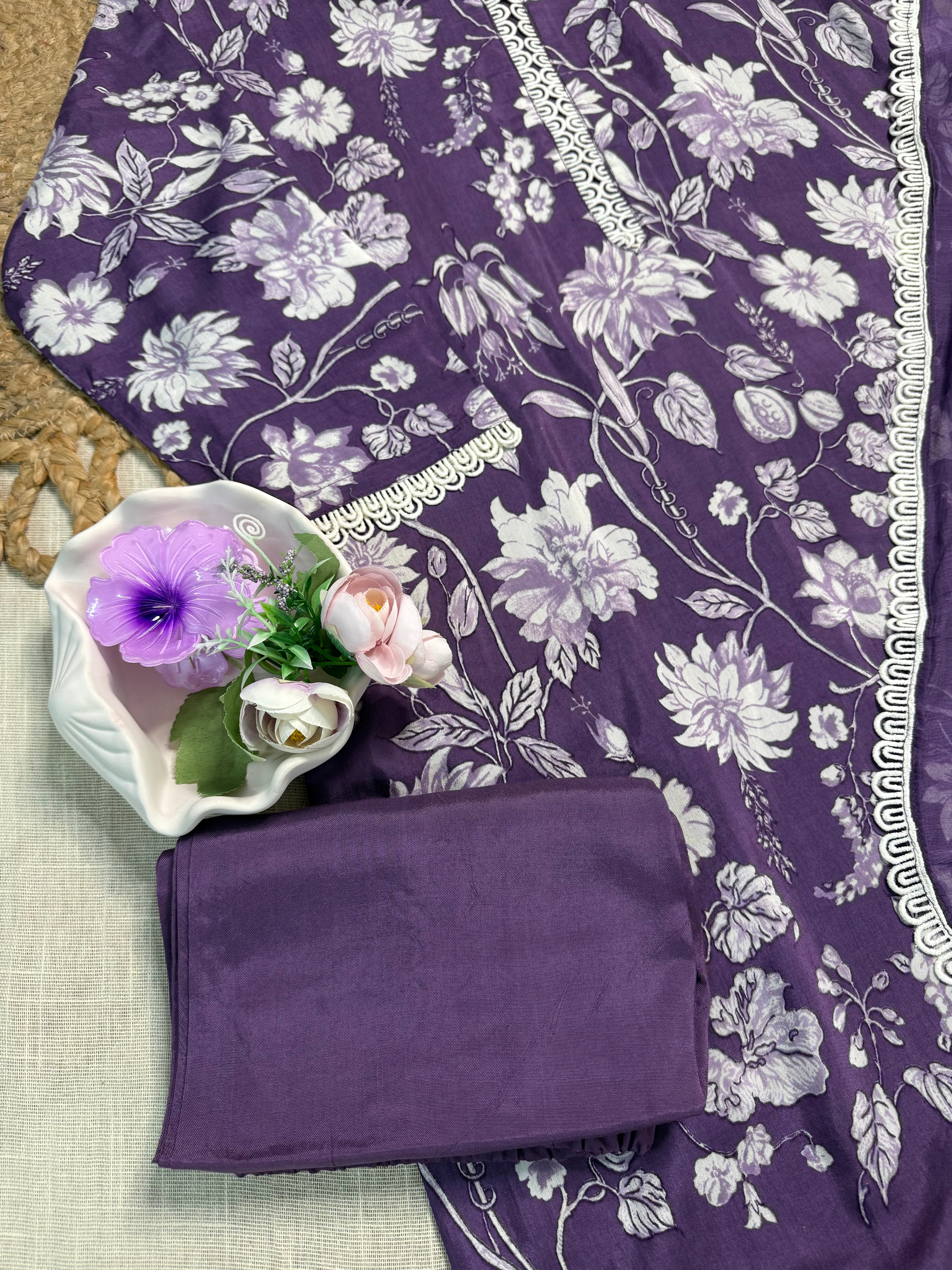Violet Silk Salwar Suit - SU 127
