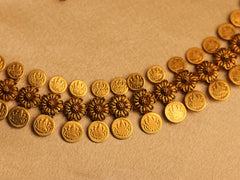 Antique Floral Coin Necklace Set (SJ 174)
