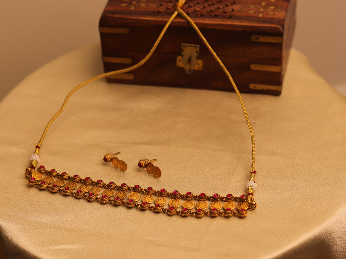 Antique Ruby Coin Choker Set (SJ 190)