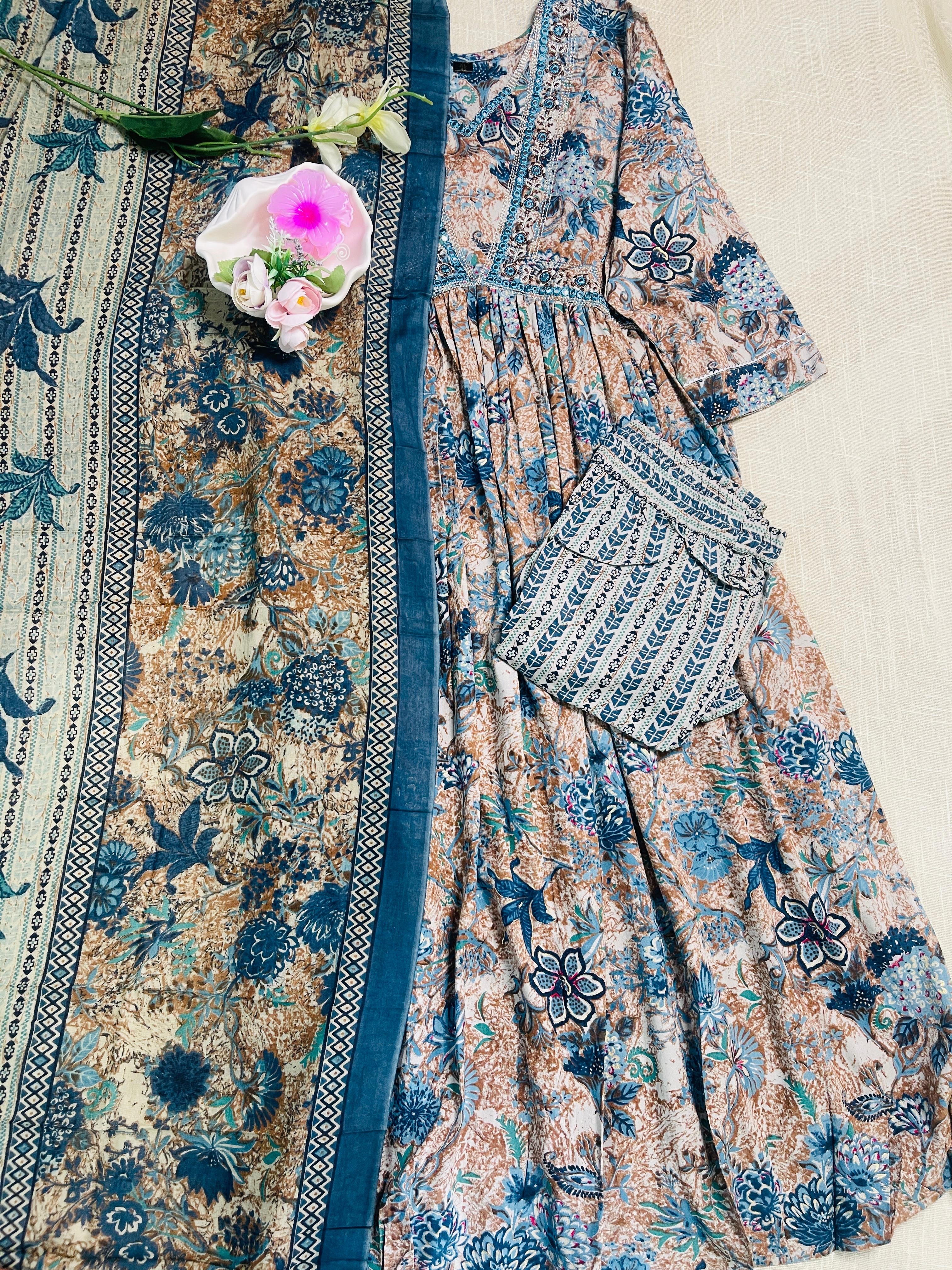 Blue Alia Cut Salwar Suit - SU 128