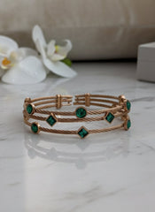 Twisted Wire Emerald Gemstone Bracelet ( SJ 92 )