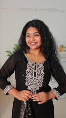 BLACK HEAVY WORK SALWAR SET (SU 188)