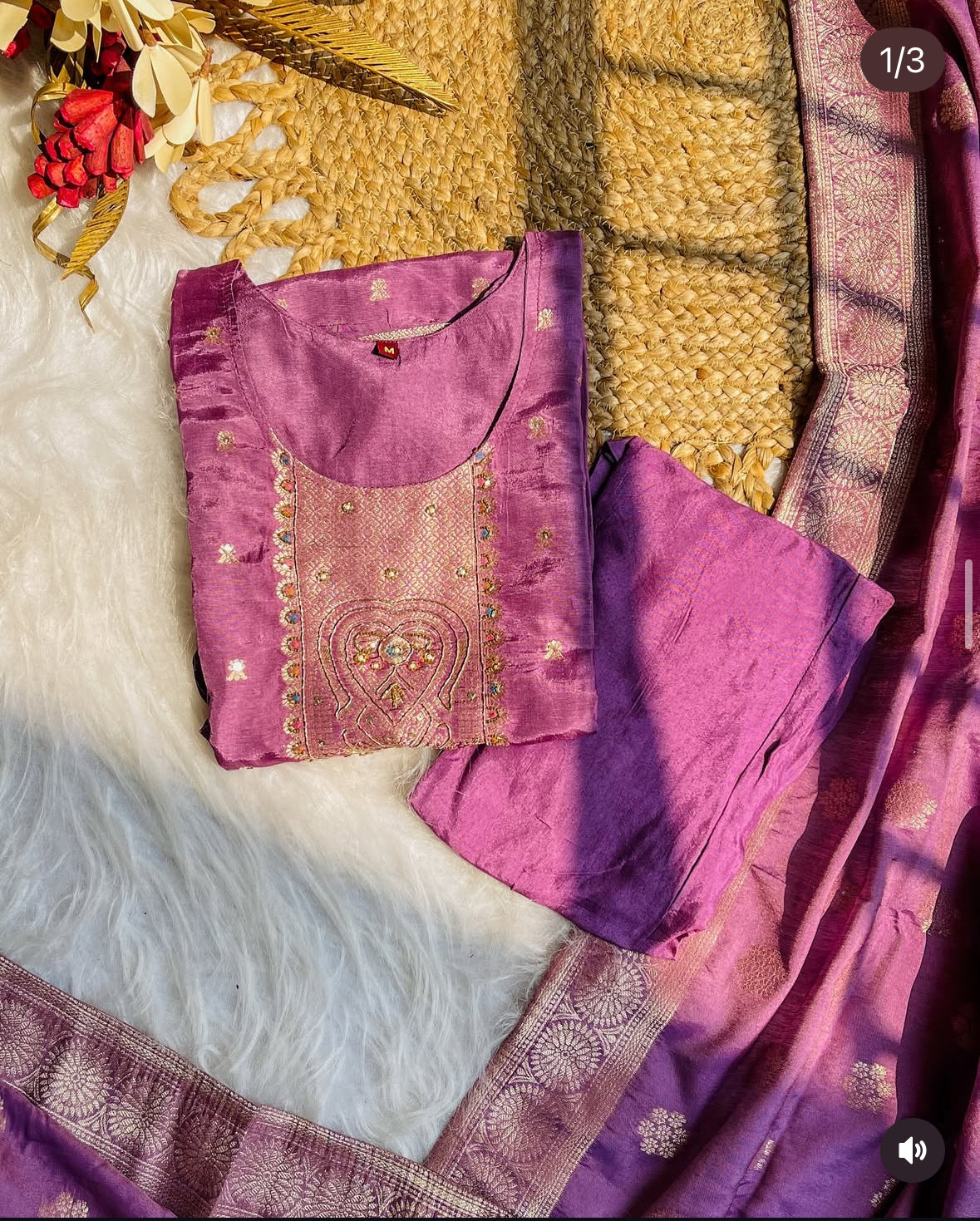 Lavender Mul Silk Salwar Suit- Elegant Salwar Set