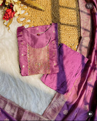 Lavender Mul Silk Salwar Suit- Elegant Salwar Set
