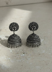Oxidized Peacock Jhumka Earrings ( SJ 96 )
