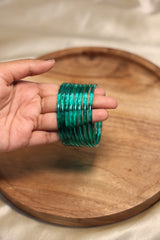 Teal jelly bangles -set of 8 (SJ 146)