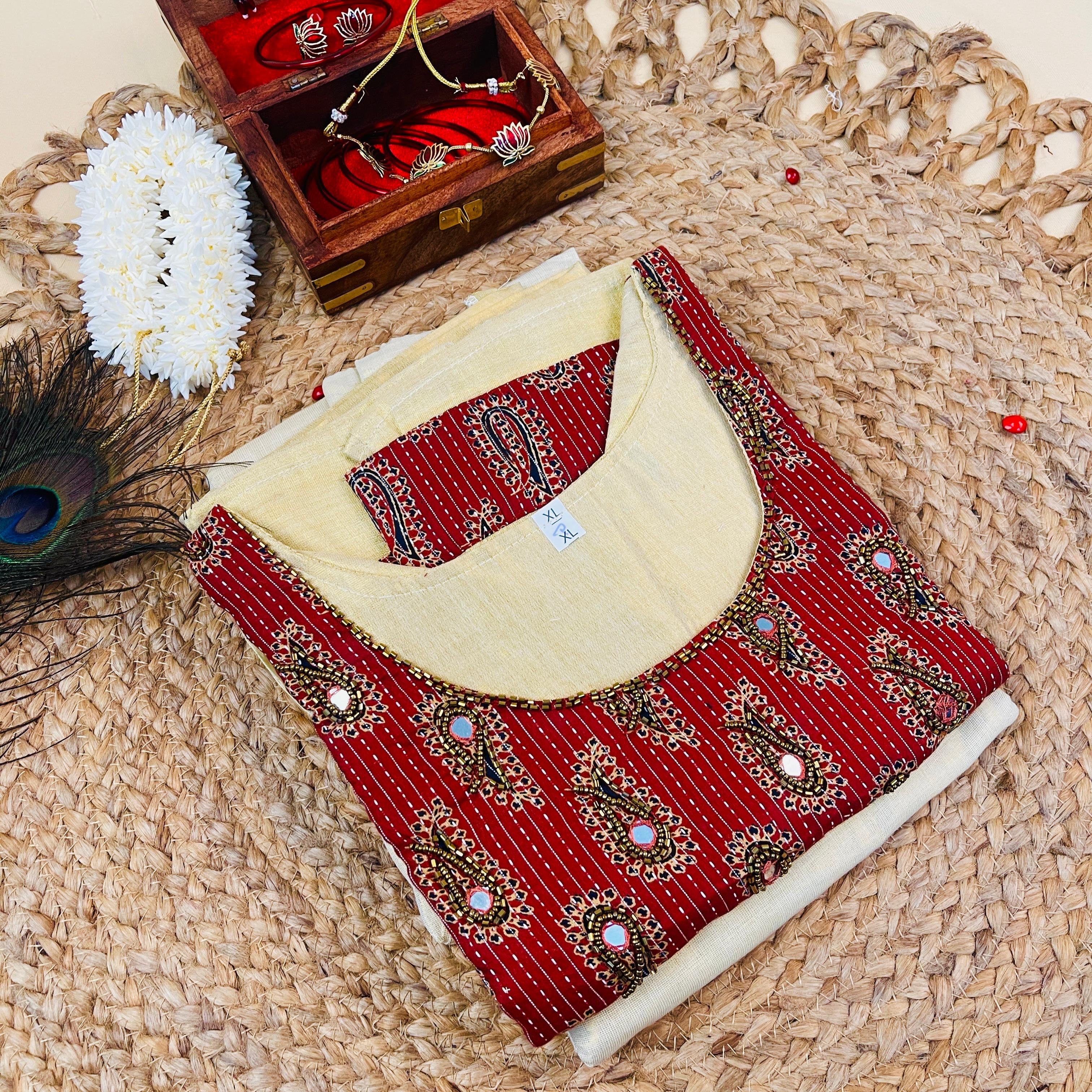 Ajrak Skirt & Top - Festive Wear