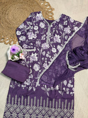 Violet Silk Salwar Suit - SU 127