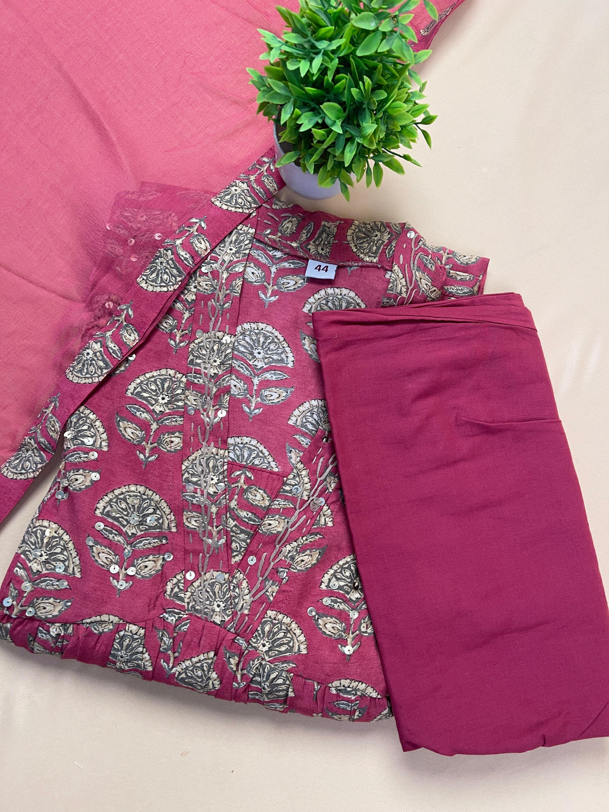 Peach Red Salwar Suit - SU 29